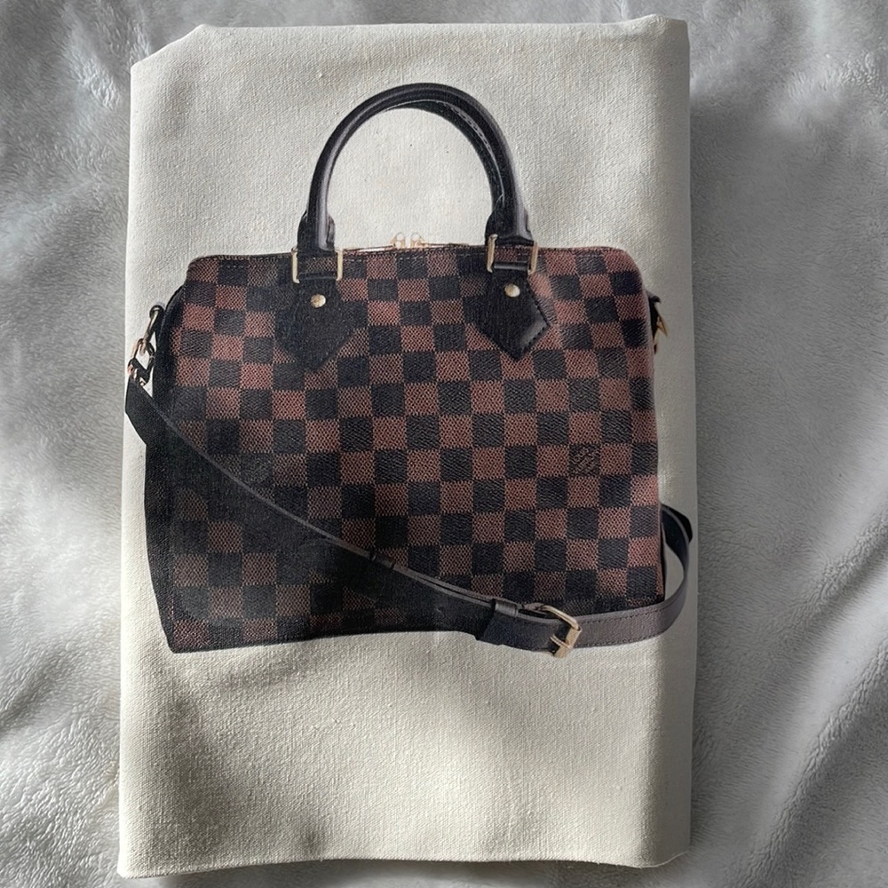 Custom Dust bag with drawstring for speedy b25 Damier ebene